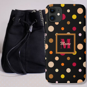 Capa Para iPhone 11 Bolinhas - Vários Tamanhos Pretos - Cores Quentes