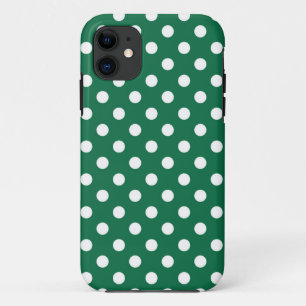 Capa Para iPhone 11 bolinhas verdes, brancas e verdes