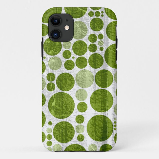 Capa Para iPhone 11 Bolinhas verdes com tela de fundo 2 (Verso)