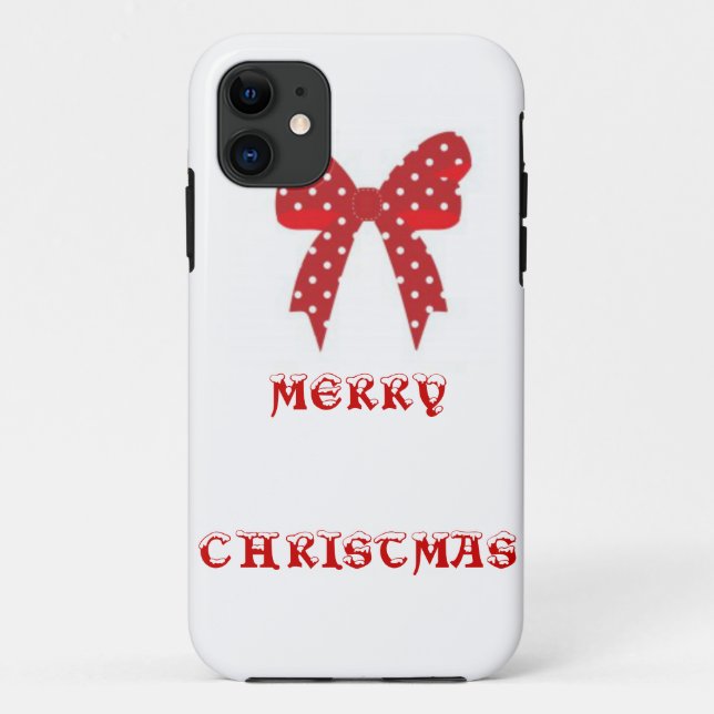 Capa Para iPhone 11 Bolinhas Vermelha Feliz Natal (Verso)