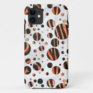 Capa Para iPhone 11 Bolinhas Zebra Black e Orange