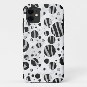 Capa Para iPhone 11 Bolinhas zebra Cinza preta e clara