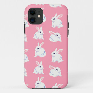 Capa Para iPhone 11 Bonecas brancas bonitas a rosa - Padrão Adorável