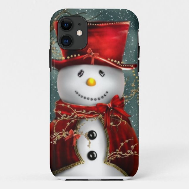 Capa Para iPhone 11 Boneco de neve (Verso)