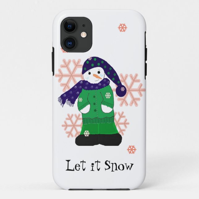 Capa Para iPhone 11 Boneco de Neve Deixe Nevar (Verso)