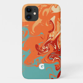 Capa Para iPhone 11 Bonita personalização de Pastel Marbel