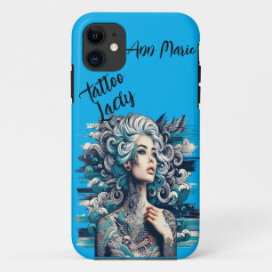 Capa Para iPhone 11 Bonita Senhora Tatuada Personalizável