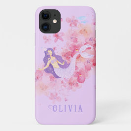 Capa Para iPhone 11 Bonita Sereia Menina Debaixo do mar para Meninas