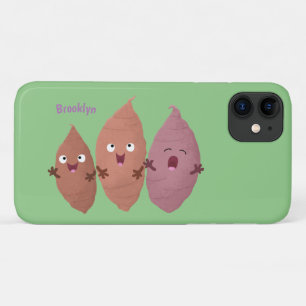 Capa Para iPhone 11 Bonitinho cantando batata-doce legumes