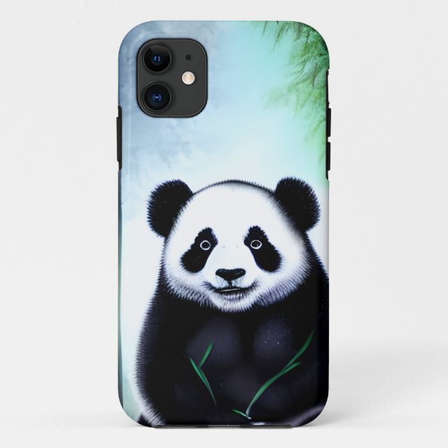 Capa Para iPhone 11 Bonito, Fofinho Pequeno Urso de Panda (Verso)