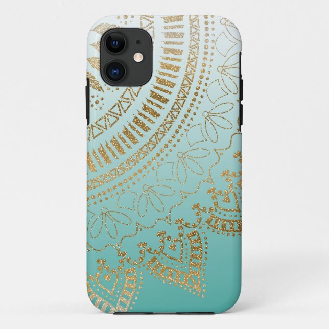 Capa Para iPhone 11 Bonito mandala tribal elegante design (Verso)