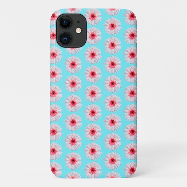 Capa Para iPhone 11 Bonito Pink Gerbera Daisy Pattern (Verso)