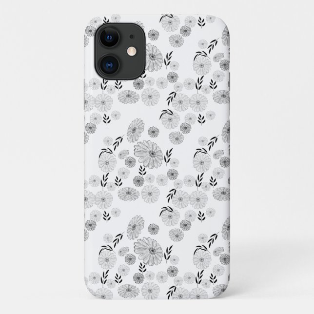 Capa Para iPhone 11 Bonito rabisco de flor selvagem Padrão Case-Mate i (Verso)