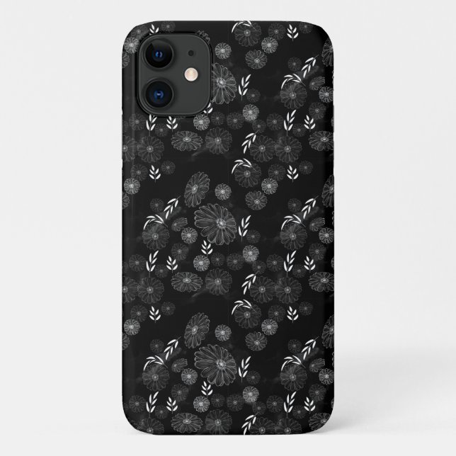 Capa Para iPhone 11 Bonito rabisco de flor selvagem Padrão Case-Mate i (Verso)