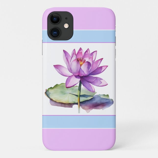 Capa Para iPhone 11 Bonito Water Lily iPhone 11 Case Lilac (Verso)