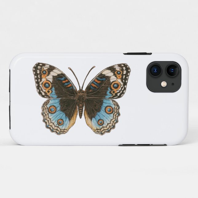 Capa Para iPhone 11 Borboleta Azul Pansy (Verso (horizontal))