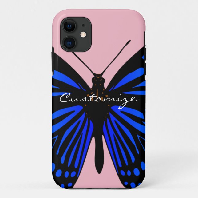 Capa Para iPhone 11 Borboleta azul Thunder_Cove (Verso)