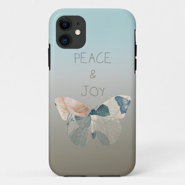 Capa Para iPhone 11 Borboleta da Paz e Joy (Verso)