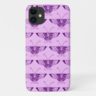 Capa Para iPhone 11 Borboleta Deco de Arte Estilizada - roxa e orquíde
