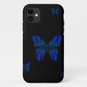 Capa Para iPhone 11 Borboleta Fractal Azul