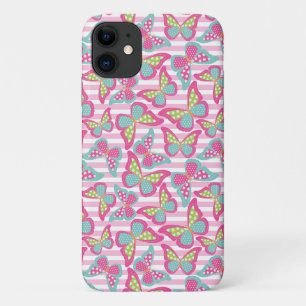 Capa Para iPhone 11 Borboleta Rosa Fofa