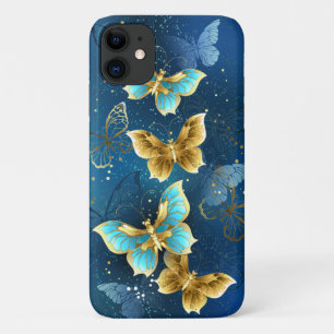 Capa Para iPhone 11 Borboletas de ouro