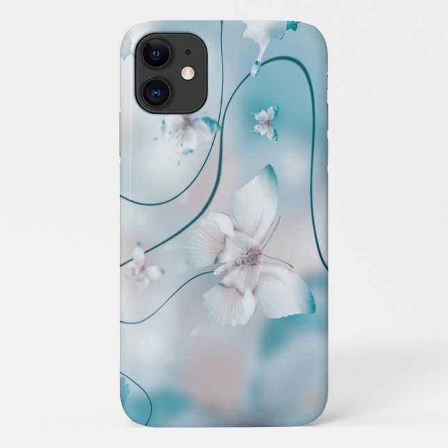 Capa Para iPhone 11 Borboletas mágicas brancas Case-Mate mal lá (Verso)