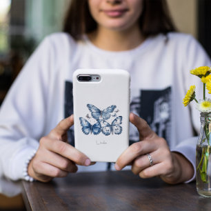 Capa Para iPhone 11 Borboletas no Azul Delft, personalizáveis
