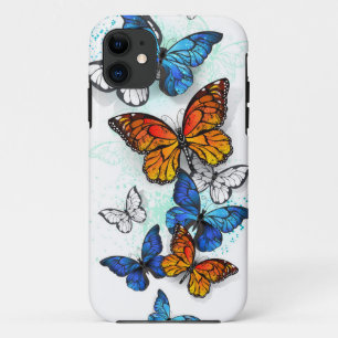 Capa Para iPhone 11 Borboletas voadoras Morpho e Monarca