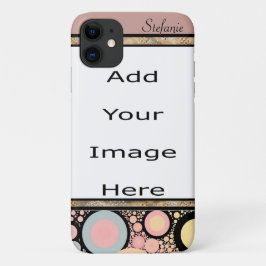 Capa Para iPhone 11 Borda do Círculo Preto e Pastel