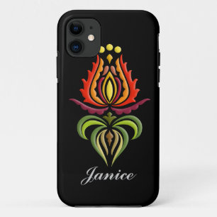 Capa Para iPhone 11 Bordado do rico Mantle - Arte Folk Húngara