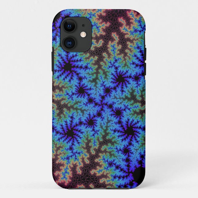 Capa Para iPhone 11 Borgonha e Blue Speckle (Verso)