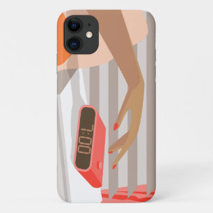 Capa Para iPhone 11 Botão de snooze do despertador da mão das mulheres