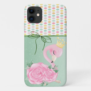 Capa Para iPhone 11 Botões Coloridos de Menina,Flamingo Bebê