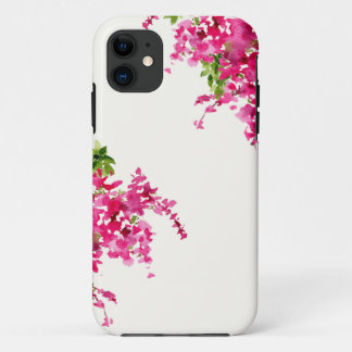Capa Para iPhone 11 bougainvillea aquarela cor rosa floral