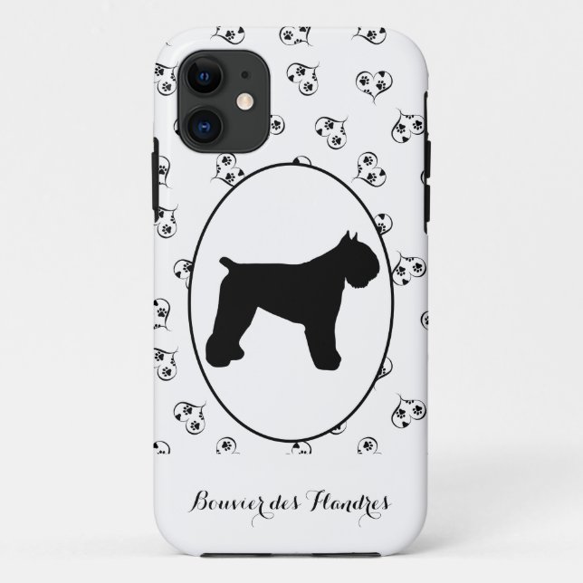 Capa Para iPhone 11 Bouvier des Flandres Silhouette (Verso)