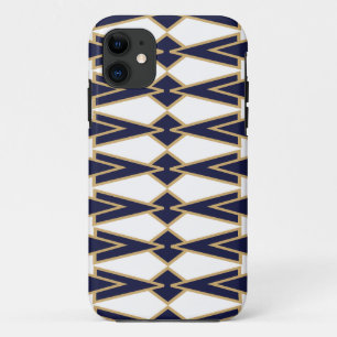 Capa Para iPhone 11 Bowties Azul e Dourado
