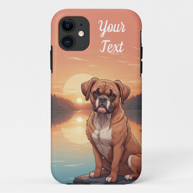 Capa Para iPhone 11 Boxer ao lado do lago (Verso)