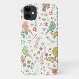 Capa Para iPhone 11 Brancos de Aves e Ramificações do Shabby