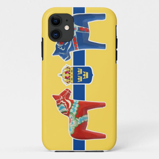 Capa Para iPhone 11 Brasão de Dala da suecia (Verso)