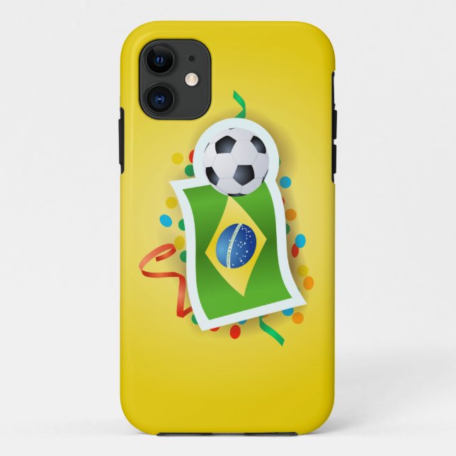 Capa Para iPhone 11 Brasil, design de futebol (Verso)