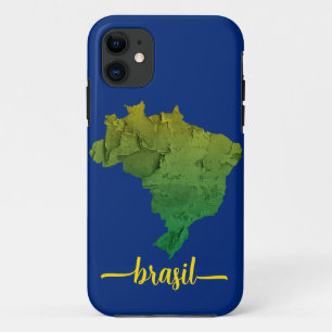 Capa Para iPhone 11 Brasil Grunge   Mapa do Brasil