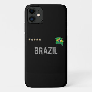 Capa Para iPhone 11 Brasil: Ventilador de futebol camisa coração