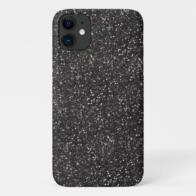 Capa Para iPhone 11 Brilho à moda escuro do cinza de prata (Verso)
