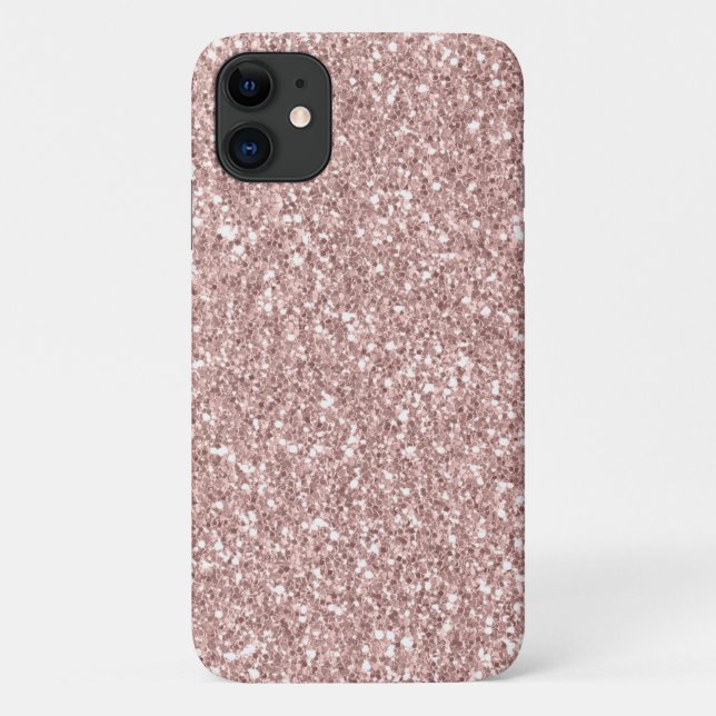 Capa Para iPhone 11 Brilho Brilhante Cinza Rosa (Verso)