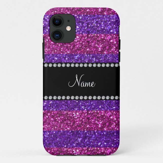 Capa Para iPhone 11 Brilho cor-de-rosa roxo conhecido personalizado (Verso)