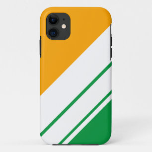 Capa Para iPhone 11 Brilho Divertido Anos 70 Laranja Verde Listras Bra