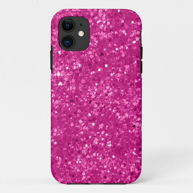 Capa Para iPhone 11 Brilho do rosa do falso (Verso)