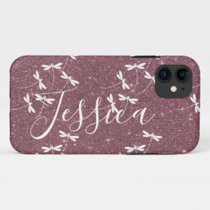 Capa Para iPhone 11 Brilho e libélulas personalizadas