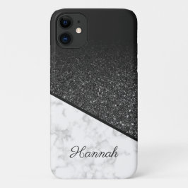Capa Para iPhone 11 Brilho Preto Personalizado - Marmorre Branco